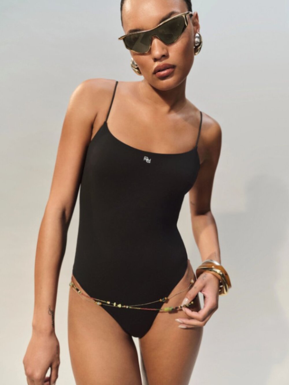 Reformation Palma One Piece Swimsuit Black - Size S